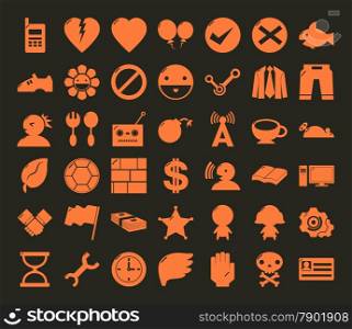 miscellaneous symbol icon set no frame for web and mobile #01