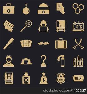 Misconduct icons set. Simple set of 25 misconduct vector icons for web for any design. Misconduct icons set, simple style
