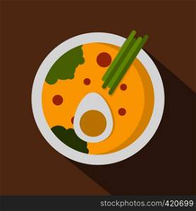 Miso soup icon. Flat illustration of miso soup vector icon for web. Miso soup icon, flat style