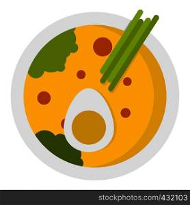 Miso soup icon flat isolated on white background vector illustration. Miso soup icon isolated