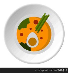 Miso soup icon in flat circle isolated on white background vector illustration for web. Miso soup icon circle