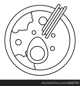 Miso soup icon. Outline illustration of miso soup vector icon for web. Miso soup icon, outline style