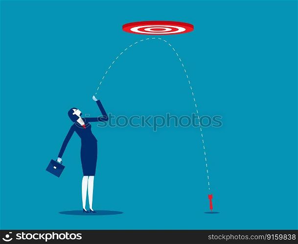 Miss target. Business cartoon vector illustration concept