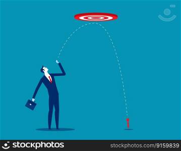 Miss target. Business cartoon vector illustration concept