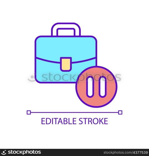 Missed work days RGB color icon. Procrastination and disengaging from work. Unresponsive employee. Isolated vector illustration. Simple filled line drawing. Editable stroke. Arial font used. Missed work days RGB color icon