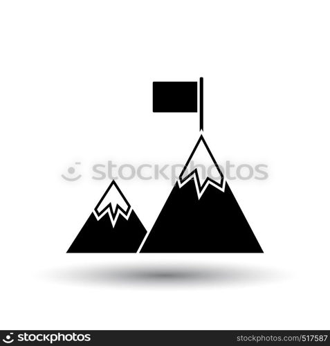 Mission Icon. Black on White Background With Shadow. Vector Illustration.