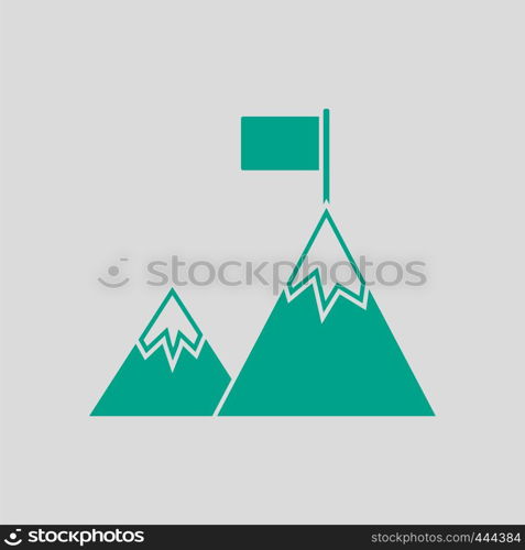 Mission Icon. Green on Gray Background. Vector Illustration.