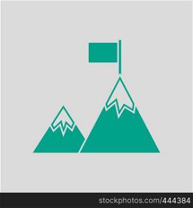 Mission Icon. Green on Gray Background. Vector Illustration.