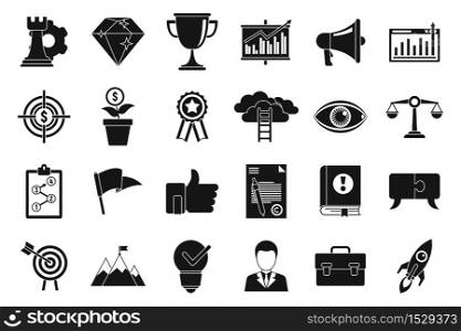 Mission quality icons set. Simple set of mission quality vector icons for web design on white background. Mission quality icons set, simple style