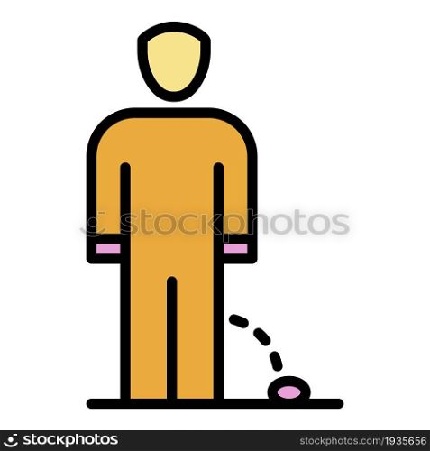 Mite jump on man icon. Outline mite jump on man vector icon color flat isolated. Mite jump on man icon color outline vector