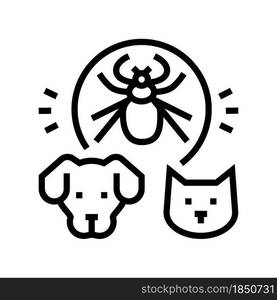 mite on animal body line icon vector. mite on animal body sign. isolated contour symbol black illustration. mite on animal body line icon vector illustration