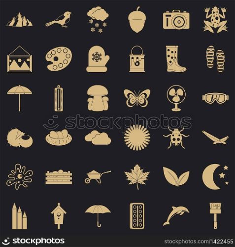 Mitten icons set. Simple style of 36 mitten vector icons for web for any design. Mitten icons set, simple style