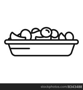 Mix fruit salad icon outline vector. Fresh food. Menu health. Mix fruit salad icon outline vector. Fresh food