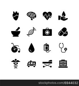 Mixed icons of medical science