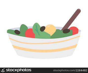 Mixed vegetables semi flat color vector object. Full sized item on white. Dinner served. Healthy and organic salad simple cartoon style illustration for web graphic design and animation. Mixed vegetables semi flat color vector object