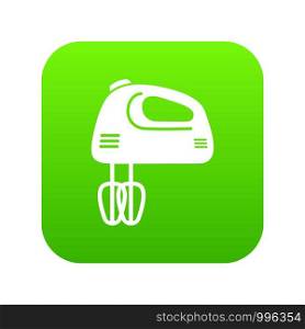 Mixer kitchen icon green vector isolated on white background. Mixer kitchen icon green vector