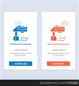 Mixer, Kitchen, Manual, Blender Blue and Red Download and Buy Now web Widget Card Template