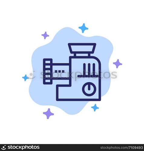 Mixer, Kitchen, Manual, Mix Blue Icon on Abstract Cloud Background
