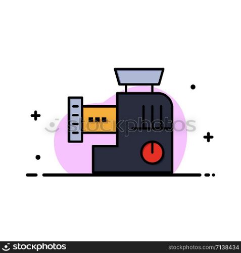 Mixer, Kitchen, Manual, Mix Business Flat Line Filled Icon Vector Banner Template