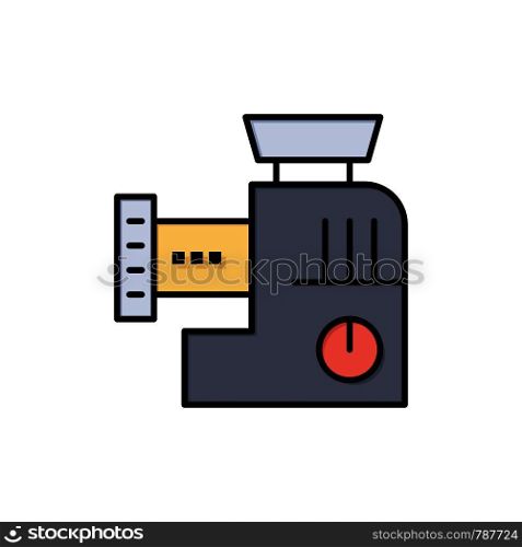 Mixer, Kitchen, Manual, Mix Flat Color Icon. Vector icon banner Template