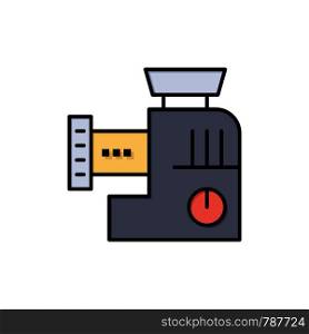 Mixer, Kitchen, Manual, Mix Flat Color Icon. Vector icon banner Template