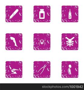 Mixture icons set. Grunge set of 9 mixture vector icons for web isolated on white background. Mixture icons set, grunge style