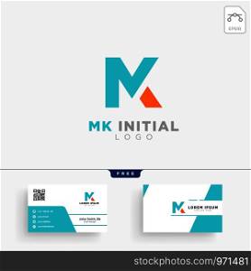 MK INITIAL LOGO TEMPLATE VECTOR ILLUSTRATION AND YOU GET BUSINESS CARD. MK INITIAL LOGO TEMPLATE AND BUSINESS CARD