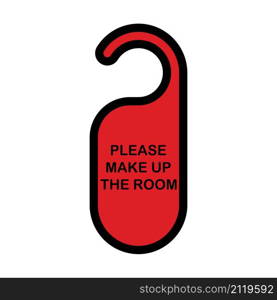 Mke Up Room Tag Icon. Editable Bold Outline With Color Fill Design. Vector Illustration.