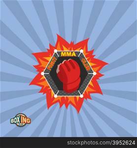 MMA emblem. Mixed Martial Arts logo.