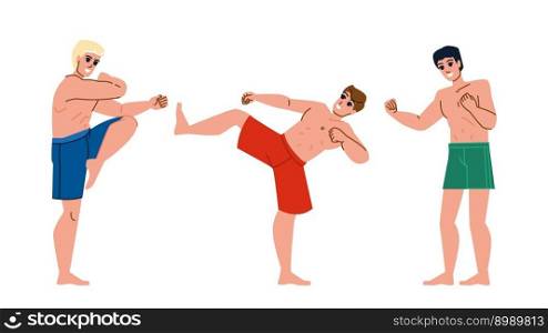 mma sport vector. fighter athlete, fight adult, competition fitness, male training, martial man strong mma sport character. people flat cartoon illustration. mma sport vector