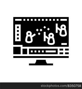 mmo video game glyph icon vector. mmo video game sign. isolated symbol illustration. mmo video game glyph icon vector illustration
