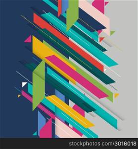 Mmodern diagonal shape abstract background geometric element. Multicolor lines and triangles elements. Vector graphic illustration