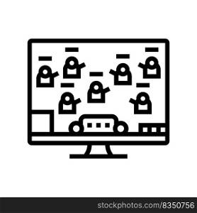 moba video game line icon vector. moba video game sign. isolated contour symbol black illustration. moba video game line icon vector illustration