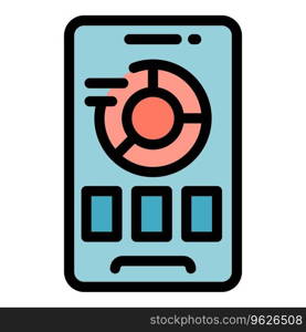 Mobil app icon outline vector. Info device. Care application color flat. Mobil app icon vector flat