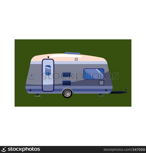 Mobil home icon in cartoon style on a white background. Mobil home icon, cartoon style