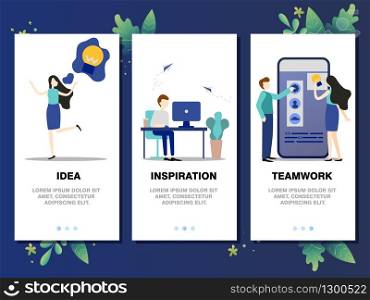 Mobile app flat templates concept.From idea to embodiment. People create a mobile app. Vector illustration, flat design. Mobile app flat templates concept.From idea to embodiment.