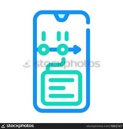 mobile app for planning color icon vector. mobile app for planning sign. isolated symbol illustration. mobile app for planning color icon vector illustration