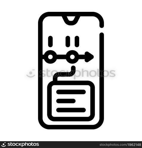 mobile app for planning line icon vector. mobile app for planning sign. isolated contour symbol black illustration. mobile app for planning line icon vector illustration