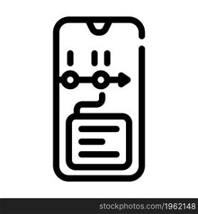 mobile app for planning line icon vector. mobile app for planning sign. isolated contour symbol black illustration. mobile app for planning line icon vector illustration
