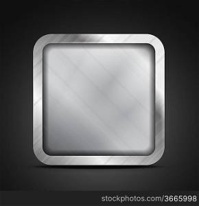 Mobile app icon - empty metallic texture box