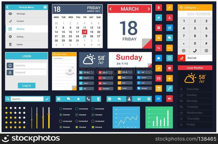 Mobile app User interface design vector