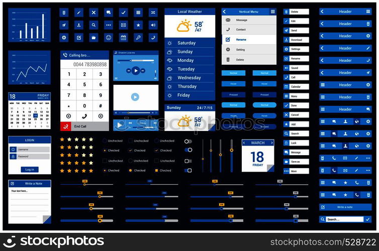 Mobile app User interface design vector