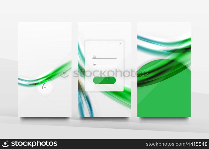 Mobile application interface background, user interface - UI. Smartphone screen mockup gui - wave pattern