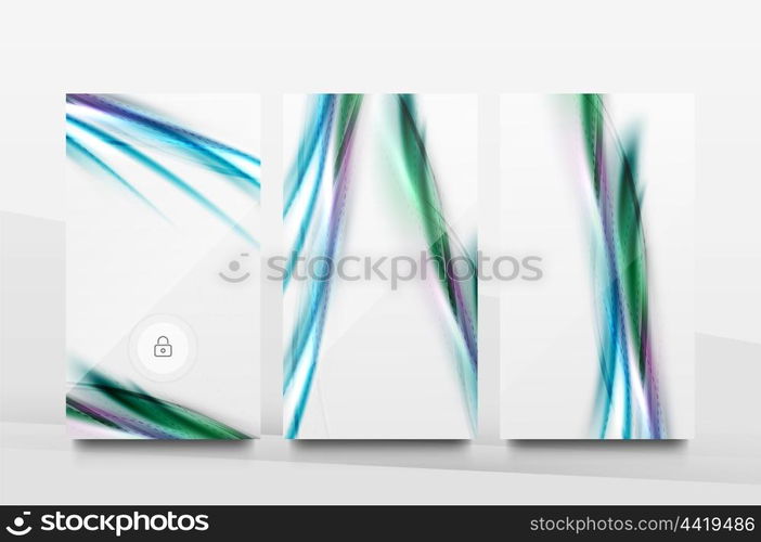 Mobile application interface background, user interface - UI. Smartphone screen mockup gui - wave pattern