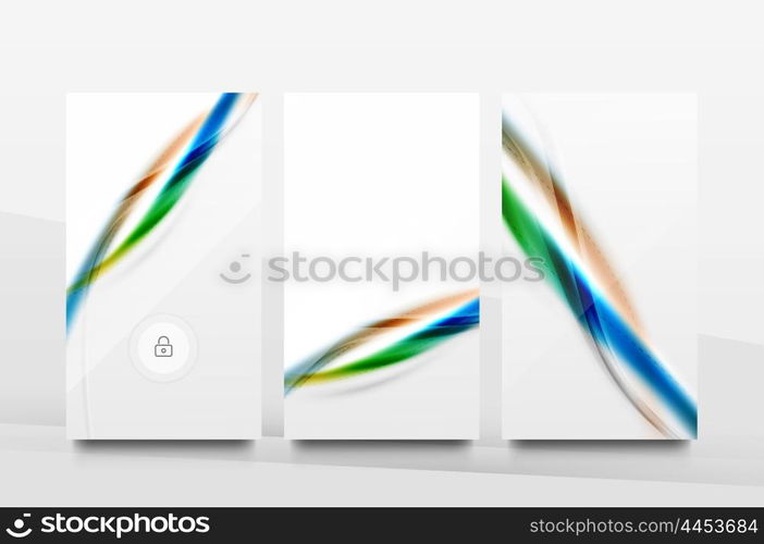 Mobile application interface background, user interface - UI. Smartphone screen mockup gui - wave pattern