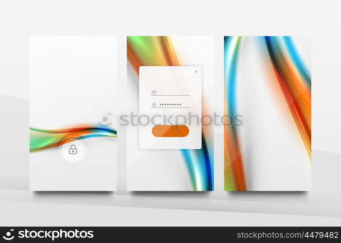Mobile application interface background, user interface - UI. Smartphone screen mockup gui - wave pattern