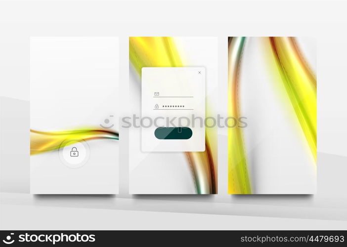 Mobile application interface background, user interface - UI. Smartphone screen mockup gui - wave pattern