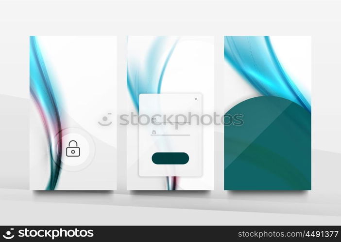 Mobile application interface background, user interface - UI. Smartphone screen mockup gui - wave pattern