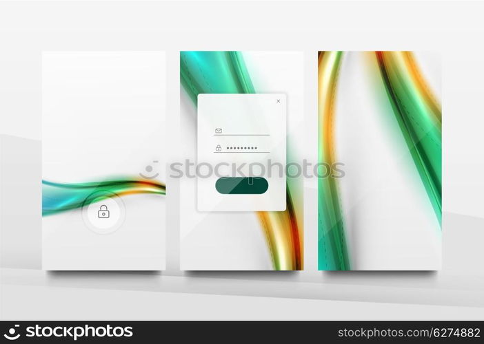 Mobile application interface background, user interface - UI. Smartphone screen mockup gui - wave pattern