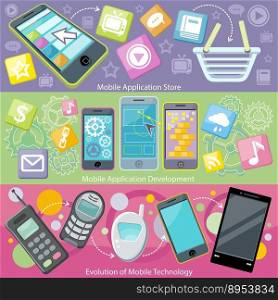 Mobile application store and development vector image